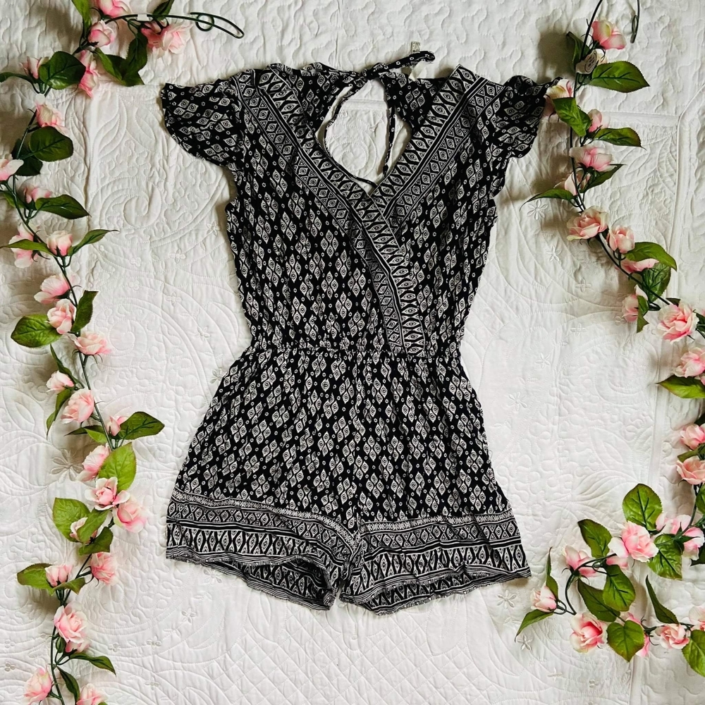 Eyeball patterns romper